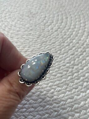 Gorgeous RAINBOW MOONSTONE Handmade Sterling 925 Ring Size 5 #878D